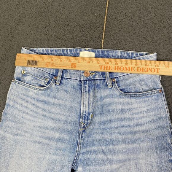 Porter Blue Jeans Womens 28 Blue High Rise Straight Leg Distressed Raw Hem Denim - Picture 8 of 12